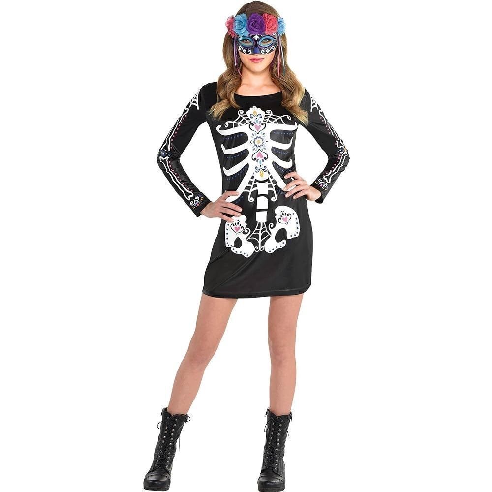 DAY Of The Dead Neon Dress size small/medium Halloween party